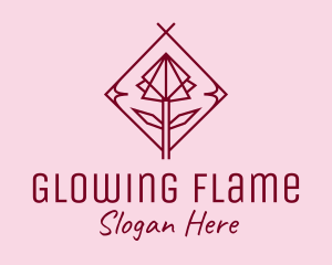 Maroon Geometric Rose  logo design