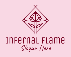 Maroon Geometric Rose  logo design