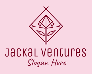 Maroon Geometric Rose  logo design