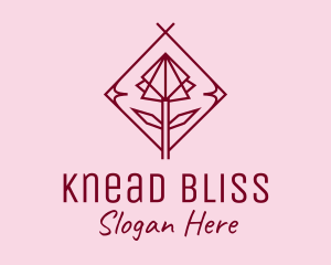 Maroon Geometric Rose  logo design