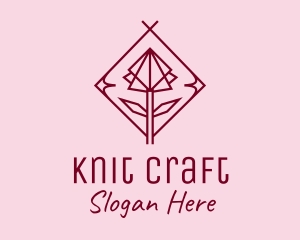 Maroon Geometric Rose  logo design