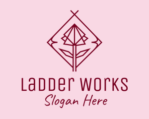 Maroon Geometric Rose  logo design