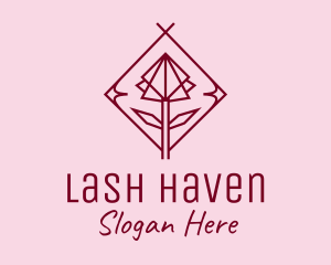 Maroon Geometric Rose  logo design