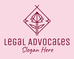 Maroon Geometric Rose  logo design