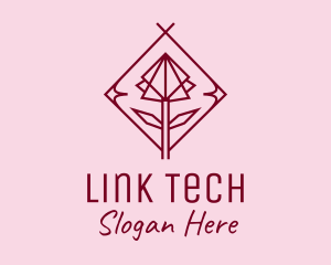 Maroon Geometric Rose  logo design