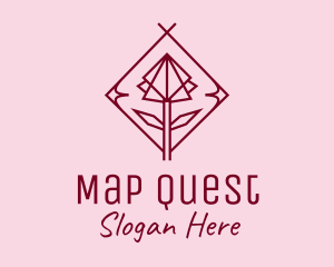 Maroon Geometric Rose  logo design