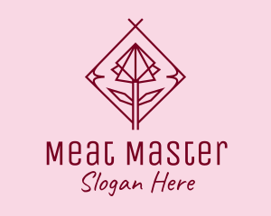 Maroon Geometric Rose  logo design