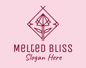 Maroon Geometric Rose  logo design