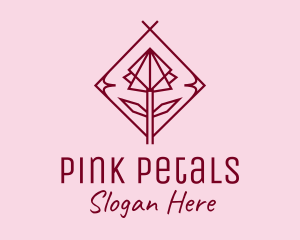 Maroon Geometric Rose  logo design