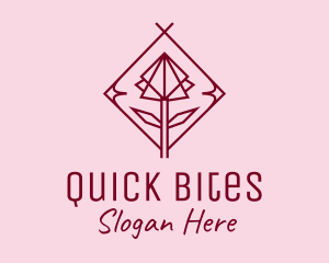 Maroon Geometric Rose  logo design