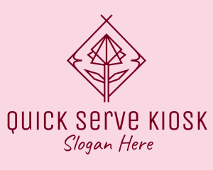 Maroon Geometric Rose  logo design