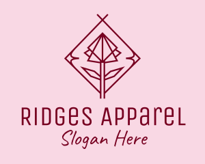 Maroon Geometric Rose  logo design