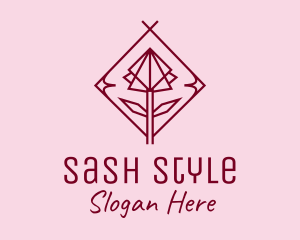 Maroon Geometric Rose  logo design