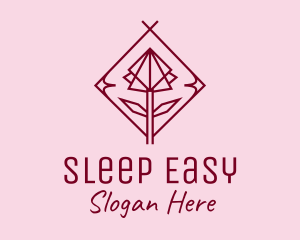 Maroon Geometric Rose  logo design