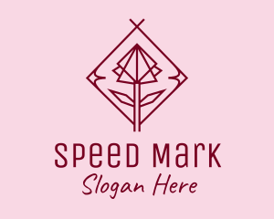 Maroon Geometric Rose  logo design