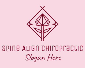 Maroon Geometric Rose  logo design