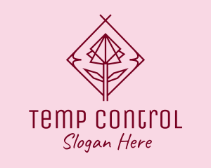 Maroon Geometric Rose  logo design