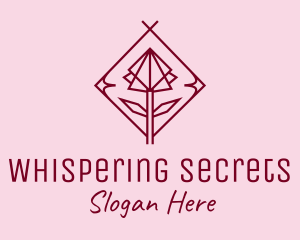 Maroon Geometric Rose  logo design