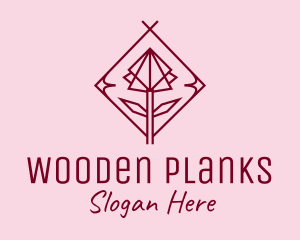 Maroon Geometric Rose  logo design