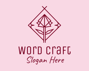 Maroon Geometric Rose  logo design