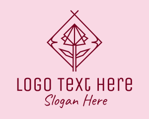 Maroon Geometric Rose  Logo