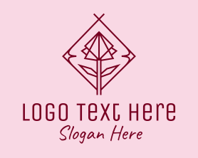 Maroon Geometric Rose 