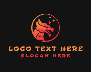 Mythical Creature - Oriental Dragon Character logo design