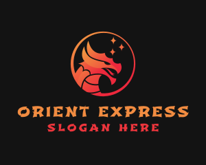 Oriental Dragon Character logo design