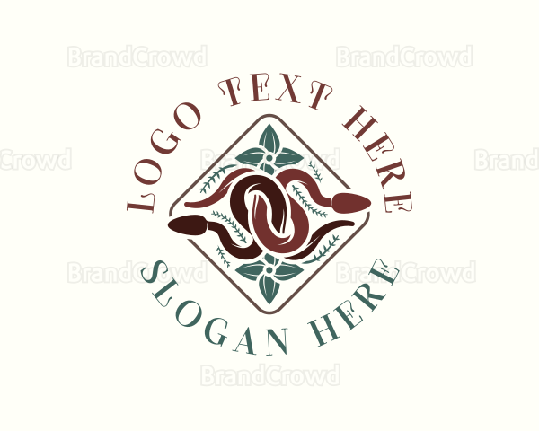 Floral Boho Snake Logo