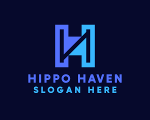 Modern Blue Letter H logo design