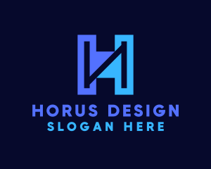 Modern Blue Letter H logo design