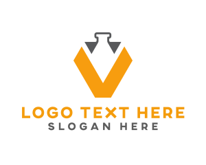 Text - Abstract Vial V logo design