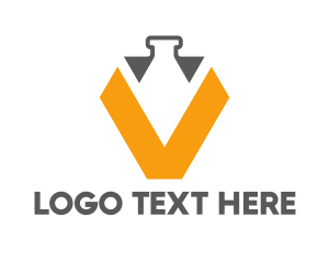 Biotech - Abstract Vial V logo design