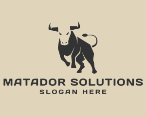 Bull Animal Bullfighting logo design