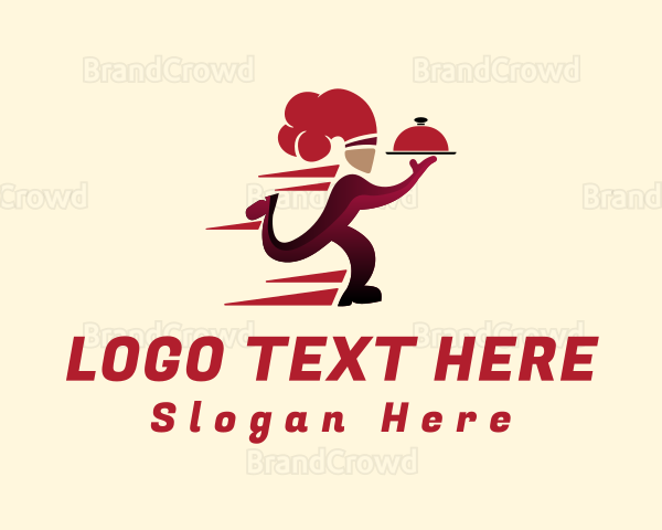 Red Running Chef Logo