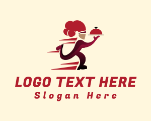 Meal Delivery - Red Running Chef logo design