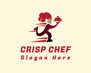 Red Running Chef logo design