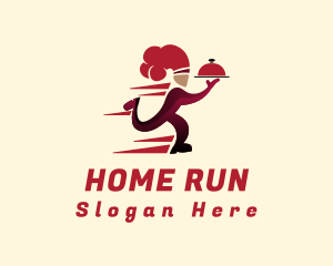 Red Running Chef logo design