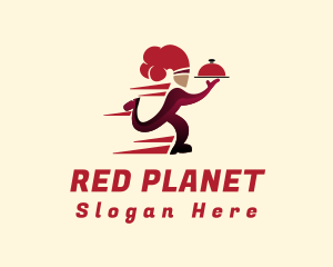 Red Running Chef logo design