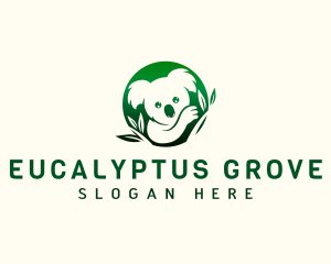 Koala Bear Eucalyptus logo design