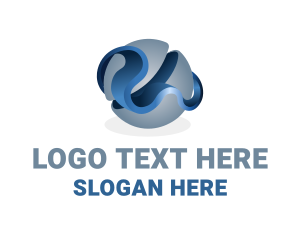 Ribbon - 3D Globe Business Digital logo design