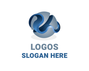 3D Globe Business Digital  Logo