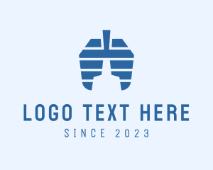 Lung Disease - Geometric Lungs Health logo design