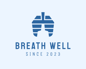 Pulmonology - Geometric Lungs Health logo design