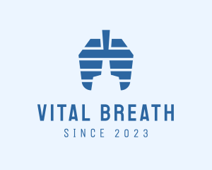 Breathing - Geometric Lungs Health logo design