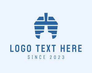 Breathing - Geometric Lungs Health logo design