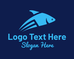 Salmon - Blue Flying Fish logo design