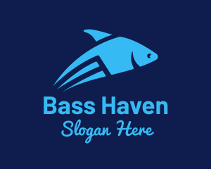 Bass - Blue Flying Fish logo design