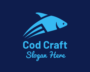 Cod - Blue Flying Fish logo design