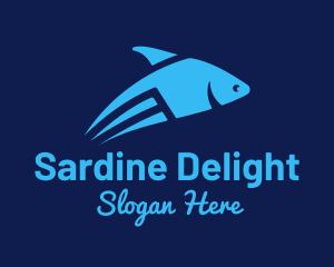 Sardine - Blue Flying Fish logo design